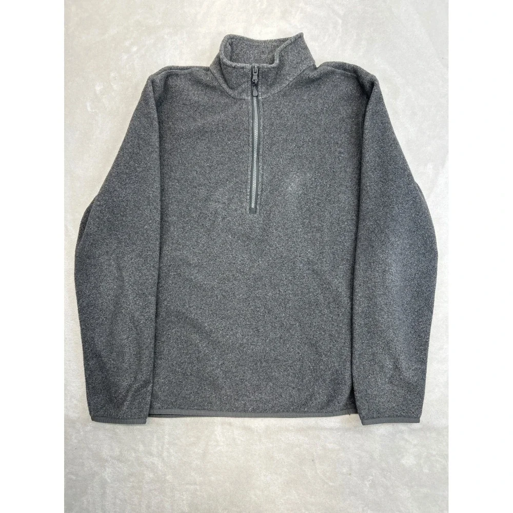 M Gray Fleece Mock Neck Gorpcore